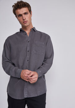Camisa Hombre Lavada Gris Sioux